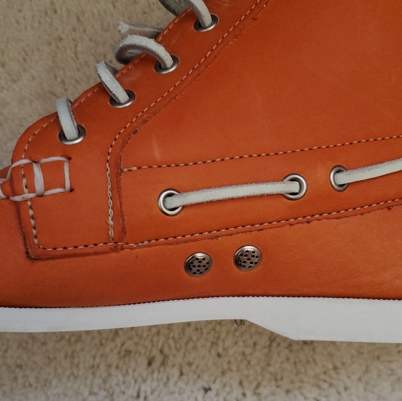 Ralph Lauren Orange Leather Hi Top Boots - Picture 8 of 15